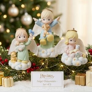 [Precious Moments]"Life's Little Lessons" 3 Angel Ornament  Collectors Set